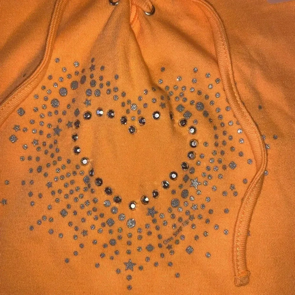 Y2k rhinestone lace up baby tee - Picture 2 of 3